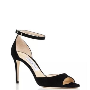 Jimmy Choo Annie 85 Black Suede Heels